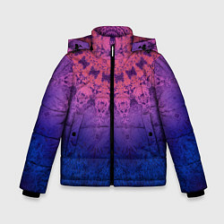 Зимняя куртка для мальчика Розово-синий круглый орнамент калейдоскоп
