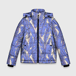 Куртка зимняя для мальчика Фиолетовые Перья Птиц, цвет: 3D-светло-серый