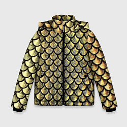 Куртка зимняя для мальчика Чешуя золотая, цвет: 3D-красный