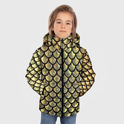 Куртка зимняя для мальчика Чешуя золотая, цвет: 3D-красный — фото 2