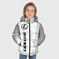 Куртка зимняя для мальчика Lexus Speed на светлом фоне со следами шин, цвет: 3D-черный — фото 2