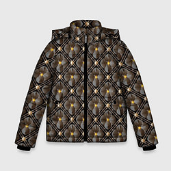 Куртка зимняя для мальчика Объемные цветы 3D паттерн, цвет: 3D-черный