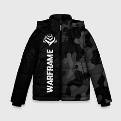 Куртка зимняя для мальчика Warframe Glitch на темном фоне, цвет: 3D-черный