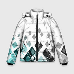 Куртка зимняя для мальчика Geometric pattern Геометрический узор ромбы, цвет: 3D-красный