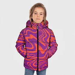 Куртка зимняя для мальчика Рябь на воде Абстракция, цвет: 3D-красный — фото 2