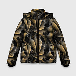 Зимняя куртка для мальчика Золотистые абстрактные узоры