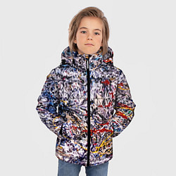 Куртка зимняя для мальчика Холст забрызганный краской Fashion trend, цвет: 3D-светло-серый — фото 2