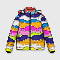 Зимняя куртка для мальчика Разноцветные волны Летний паттерн