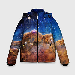 Куртка зимняя для мальчика Туманность Киля фото НАСА, цвет: 3D-черный