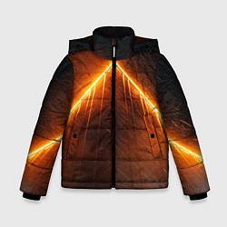 Куртка зимняя для мальчика Неоновая крыша здания - Оранжевый, цвет: 3D-светло-серый