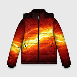 Куртка зимняя для мальчика Искровой разряд молнии, цвет: 3D-черный
