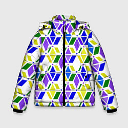 Зимняя куртка для мальчика Разноцветный неоновый геометрический узор
