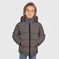 Куртка зимняя для мальчика Серые волны узоры, цвет: 3D-красный — фото 2