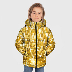 Куртка зимняя для мальчика Абстрактное множество золотых огней - Яркожёлтый, цвет: 3D-светло-серый — фото 2