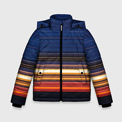 Куртка зимняя для мальчика Градиент вечерний закат, цвет: 3D-красный