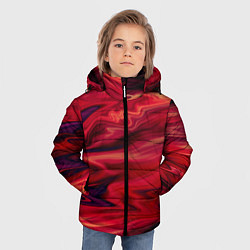 Куртка зимняя для мальчика Красный абстрактный модный узор, цвет: 3D-черный — фото 2