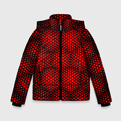 Куртка зимняя для мальчика Красные неоновые соты, цвет: 3D-красный