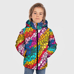 Куртка зимняя для мальчика Абстракция - радужное настроение, цвет: 3D-черный — фото 2