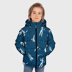 Куртка зимняя для мальчика Текстура Космос, цвет: 3D-светло-серый — фото 2