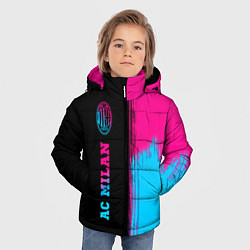 Куртка зимняя для мальчика AC Milan - neon gradient: по-вертикали, цвет: 3D-черный — фото 2