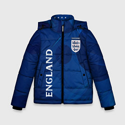 Куртка зимняя для мальчика Сборная Англии Синяя Абстракция, цвет: 3D-черный