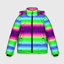 Зимняя куртка для мальчика Яркие разноцветные размытые полосы