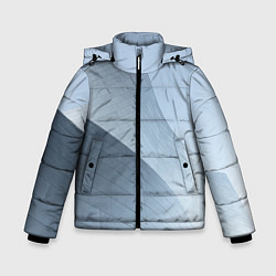 Куртка зимняя для мальчика Абстрактная геометрическая серебряная постройка, цвет: 3D-светло-серый