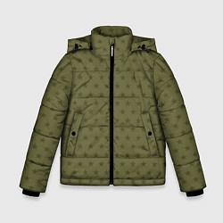 Куртка зимняя для мальчика Камуфляжные звезды, цвет: 3D-черный