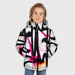 Куртка зимняя для мальчика Крупные граффити узоры, цвет: 3D-светло-серый — фото 2