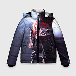 Куртка зимняя для мальчика Берсерк С Мечечём На Плече, цвет: 3D-светло-серый