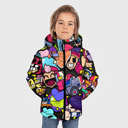 Куртка зимняя для мальчика Особые пины значки Бравл Старс, цвет: 3D-светло-серый — фото 2