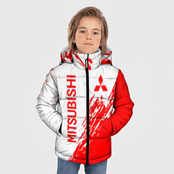 Куртка зимняя для мальчика Mitsubishi - красная текстура, цвет: 3D-светло-серый — фото 2