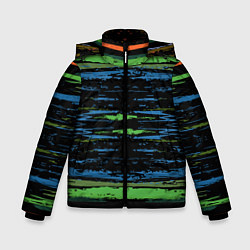 Куртка зимняя для мальчика Мазки цветной краской paint strokes abstract, цвет: 3D-черный