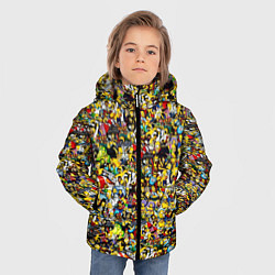 Куртка зимняя для мальчика Симпсоны все Герои, цвет: 3D-светло-серый — фото 2