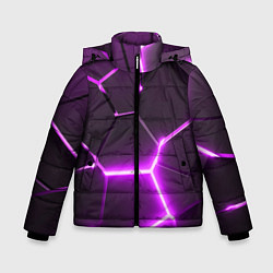 Зимняя куртка для мальчика Фиолетовые неоновые геометрические плиты