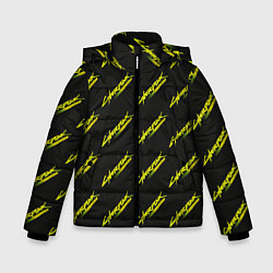 Куртка зимняя для мальчика Киберпанк Бегущий по краю паттерн, цвет: 3D-черный