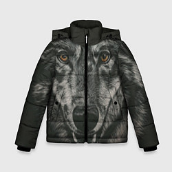 Куртка зимняя для мальчика Крупная морда серого волка, цвет: 3D-светло-серый