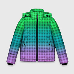 Зимняя куртка для мальчика Gradient lilac green plaid