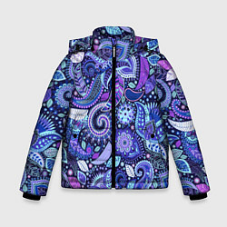 Куртка зимняя для мальчика Color patterns of flowers, цвет: 3D-светло-серый