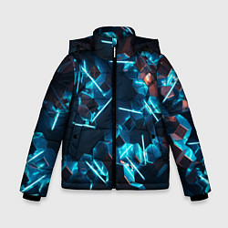 Куртка зимняя для мальчика Неоновая змейка, цвет: 3D-светло-серый