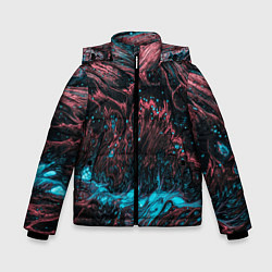 Куртка зимняя для мальчика Красочные растекания, цвет: 3D-черный
