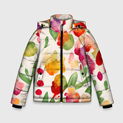 Зимняя куртка для мальчика Романтичные акварельные цветы