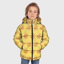Куртка зимняя для мальчика Апельсин Паттерн - Желтая версия, цвет: 3D-светло-серый — фото 2