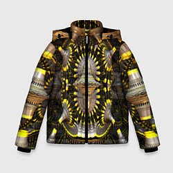 Куртка зимняя для мальчика Трехмерный фрактал, цвет: 3D-светло-серый