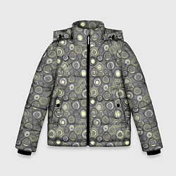 Зимняя куртка для мальчика Серый абстрактный узор ретро с кольцами