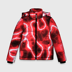 Куртка зимняя для мальчика Огненный камуфляж, цвет: 3D-красный