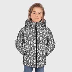 Куртка зимняя для мальчика Алфавит гранж, цвет: 3D-черный — фото 2