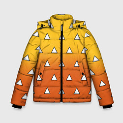 Зимняя куртка для мальчика Оранжевое кимоно с треугольниками - Зеницу клинок