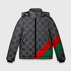 Куртка зимняя для мальчика В стиле gucci, цвет: 3D-черный