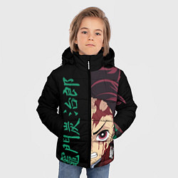 Куртка зимняя для мальчика Танджиро из Demon Slayer, цвет: 3D-светло-серый — фото 2